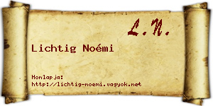 Lichtig Noémi névjegykártya